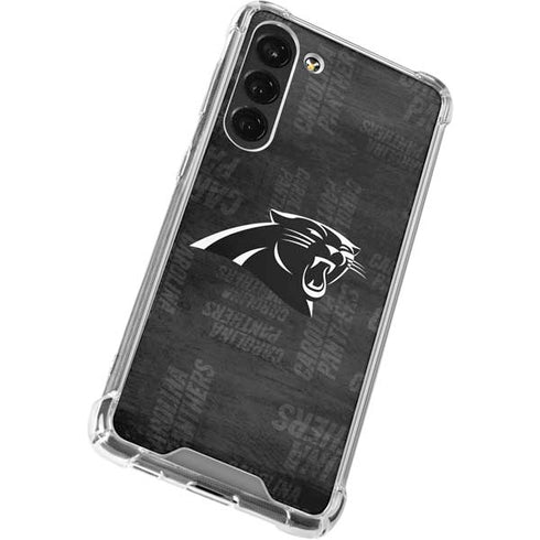 NFL Carolina Panthers Black & White Galaxy S23 Plus Clear Case