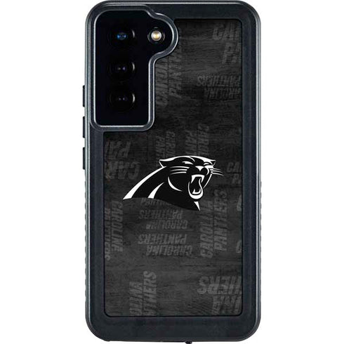NFL Carolina Panthers Black & White Galaxy S23 Waterproof Case