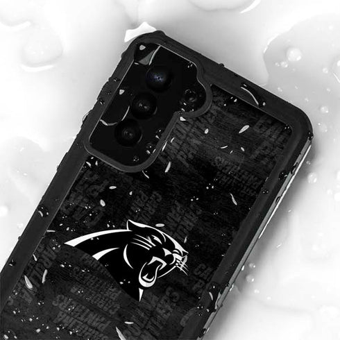 NFL Carolina Panthers Black & White Galaxy S23 Waterproof Case