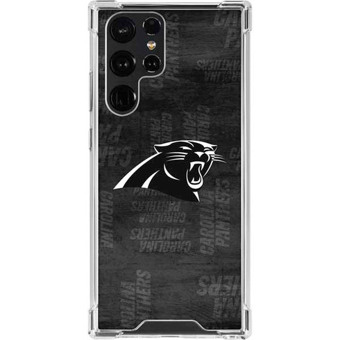 NFL Carolina Panthers Black & White Galaxy S24 Ultra Clear Case