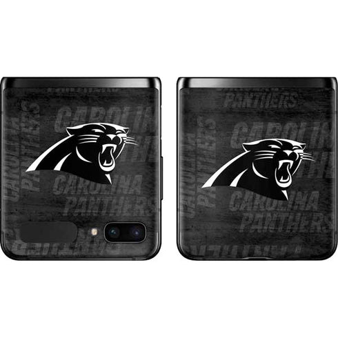 NFL Carolina Panthers Black & White Galaxy Z Flip Skin