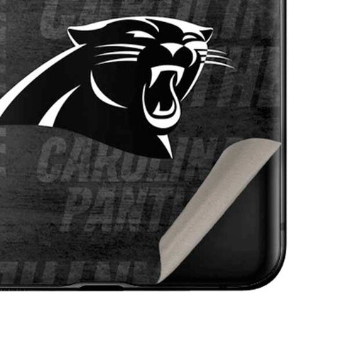 NFL Carolina Panthers Black & White Galaxy Z Flip Skin