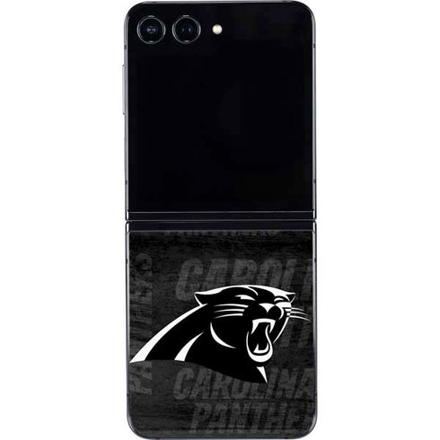 NFL Carolina Panthers Black & White Galaxy Z Flip5 5G Skin