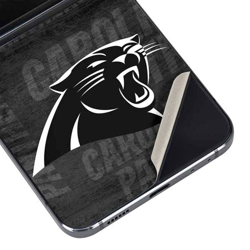 NFL Carolina Panthers Black & White Galaxy Z Flip5 5G Skin