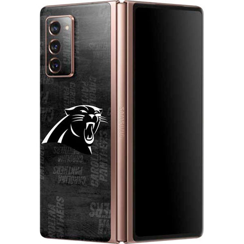 NFL Carolina Panthers Black & White Galaxy Z Fold2 5G Skin