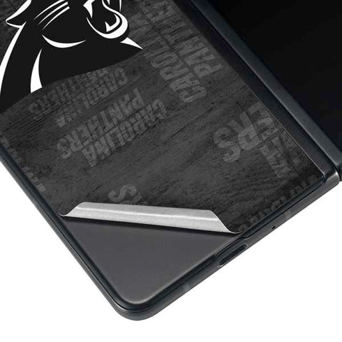 NFL Carolina Panthers Black & White Galaxy Z Fold4 5G Skin