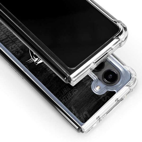 NFL Carolina Panthers Black & White Galaxy Z Fold5 5G Clear Case