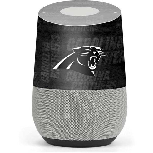 NFL Carolina Panthers Black & White Google Home Skin