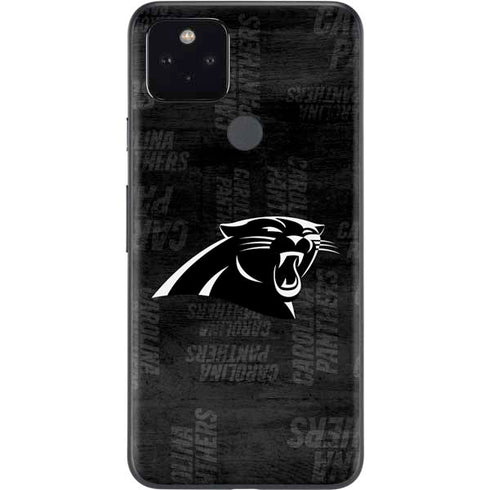 NFL Carolina Panthers Black & White Google Pixel 5a Skin