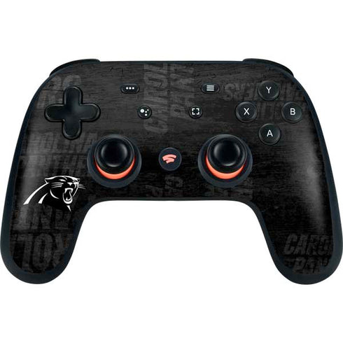 NFL Carolina Panthers Black & White Google Stadia Controller Skin