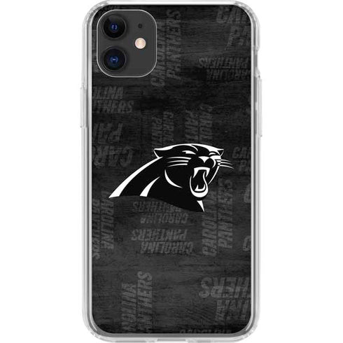 NFL Carolina Panthers Black & White iPhone 11 Clear Case