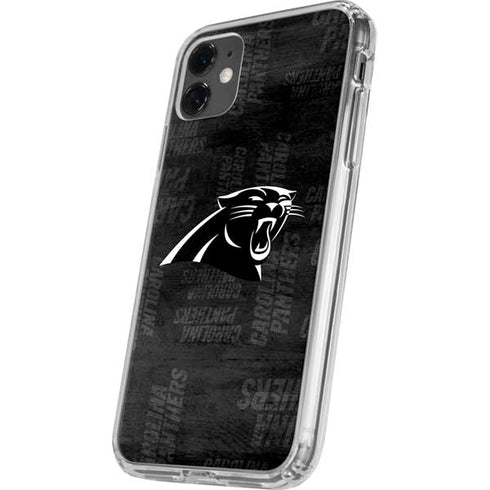 NFL Carolina Panthers Black & White iPhone 11 Clear Case
