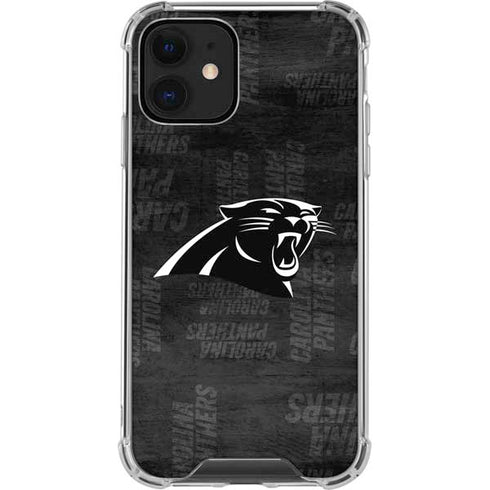 NFL Carolina Panthers Black & White iPhone 12 Clear Case