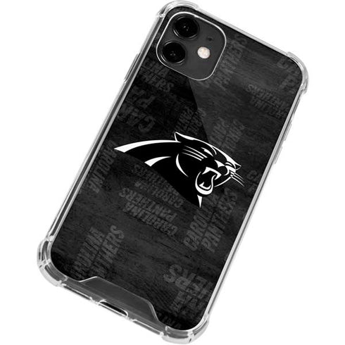 NFL Carolina Panthers Black & White iPhone 12 Clear Case