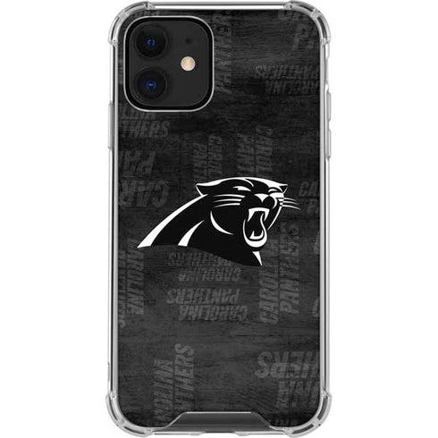 NFL Carolina Panthers Black & White iPhone 12 Mini Clear Case