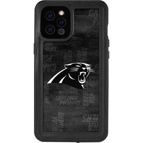 NFL Carolina Panthers Black & White iPhone 12 Pro Max Waterproof Case