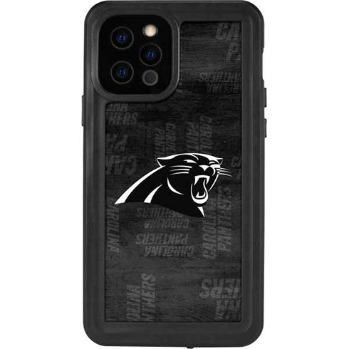 NFL Carolina Panthers Black & White iPhone 12 Pro Waterproof Case