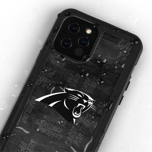 NFL Carolina Panthers Black & White iPhone 12 Pro Waterproof Case
