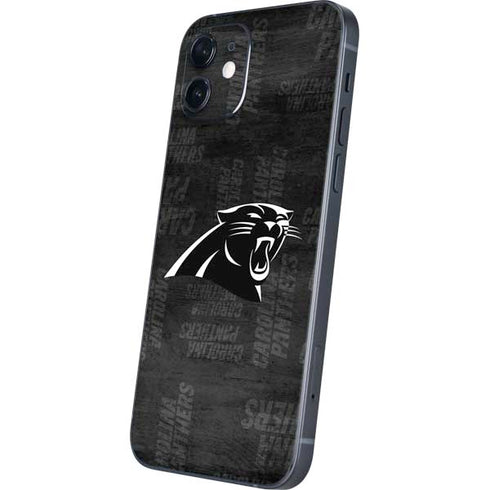 NFL Carolina Panthers Black & White iPhone 12 Skin