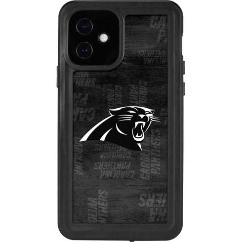 NFL Carolina Panthers Black & White iPhone 12 Waterproof Case
