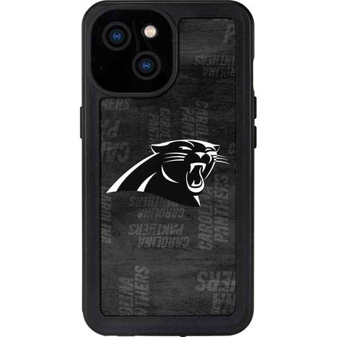 NFL Carolina Panthers Black & White iPhone 13 Mini Waterproof Case