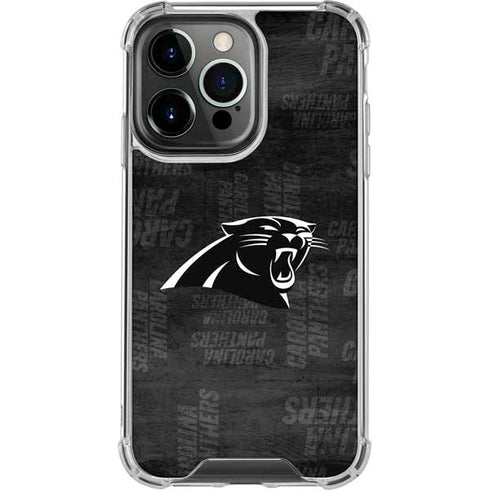 NFL Carolina Panthers Black & White iPhone 13 Pro Clear Case