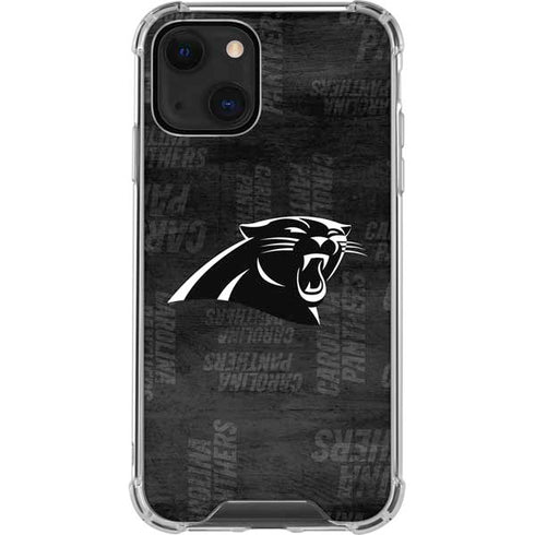 NFL Carolina Panthers Black & White iPhone 14 Clear Case