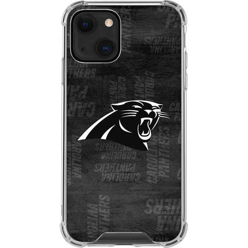 NFL Carolina Panthers Black & White iPhone 14 Plus Clear Case