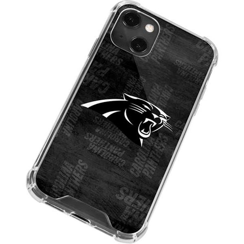 NFL Carolina Panthers Black & White iPhone 14 Plus Clear Case