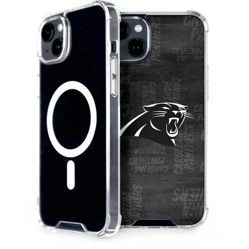 NFL Carolina Panthers Black & White iPhone 15 Plus MagSafe Case