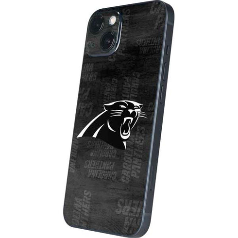 NFL Carolina Panthers Black & White iPhone 15 Plus Skin