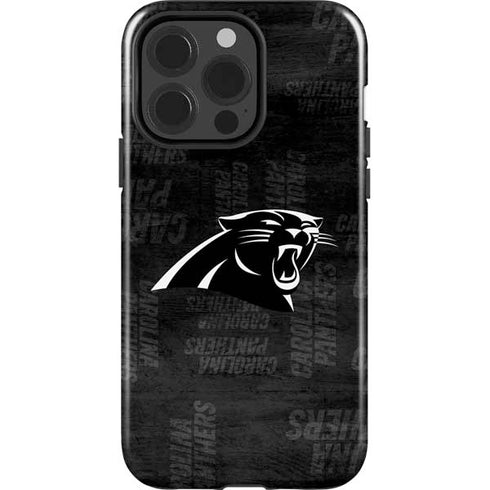 NFL Carolina Panthers Black & White iPhone 15 Pro Impact Case