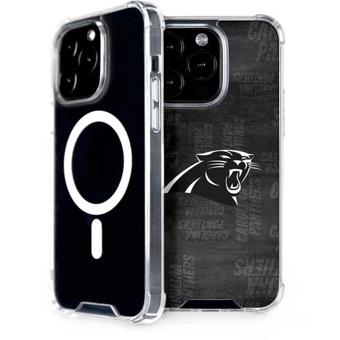 NFL Carolina Panthers Black & White iPhone 14 Pro MagSafe Case