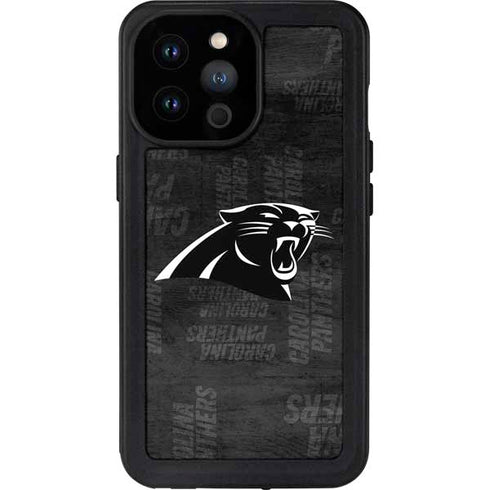 NFL Carolina Panthers Black & White iPhone 14 Pro Max Waterproof Case