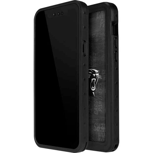 NFL Carolina Panthers Black & White iPhone 14 Pro Max Waterproof Case