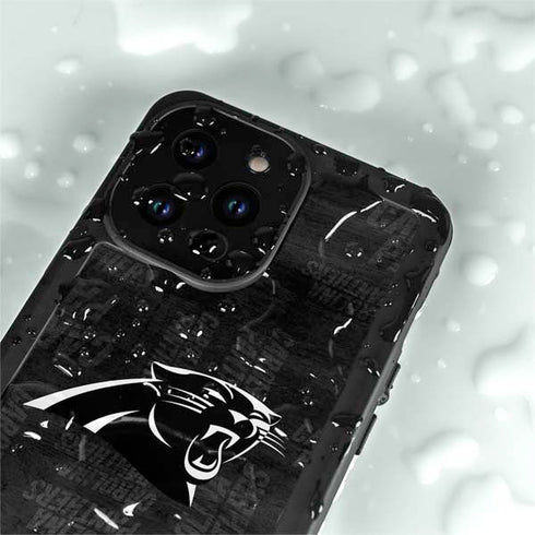 NFL Carolina Panthers Black & White iPhone 14 Pro Max Waterproof Case