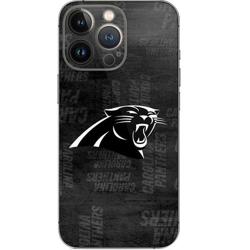 NFL Carolina Panthers Black & White iPhone 14 Pro Skin