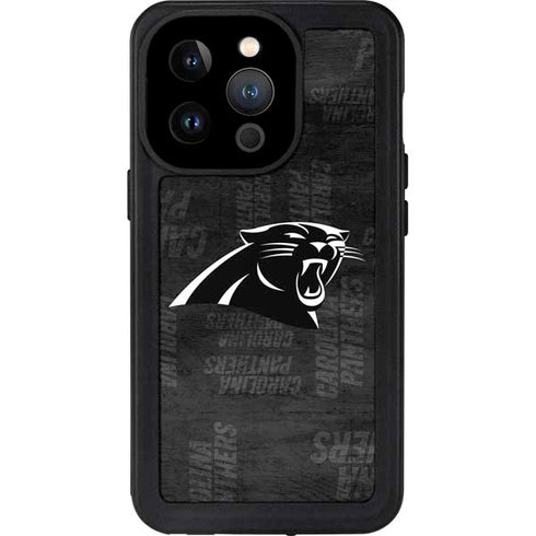 NFL Carolina Panthers Black & White iPhone 14 Pro Waterproof Case