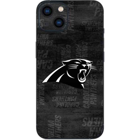 NFL Carolina Panthers Black & White iPhone 14 Skin