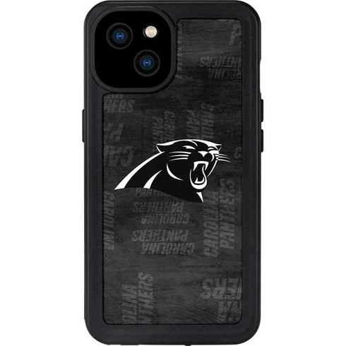 NFL Carolina Panthers Black & White iPhone 15 Plus Waterproof Case