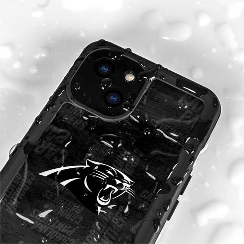 NFL Carolina Panthers Black & White iPhone 15 Plus Waterproof Case