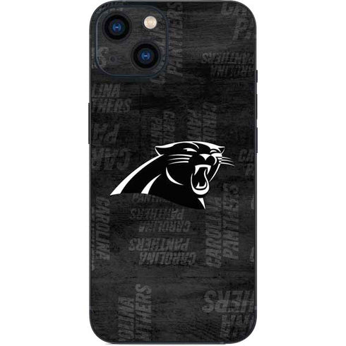 NFL Carolina Panthers Black & White iPhone 15 Skin
