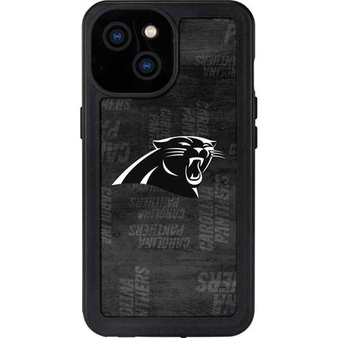 NFL Carolina Panthers Black & White iPhone 15 Waterproof Case