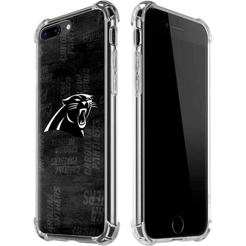 NFL Carolina Panthers Black & White iPhone 7/8 Plus Clear Case