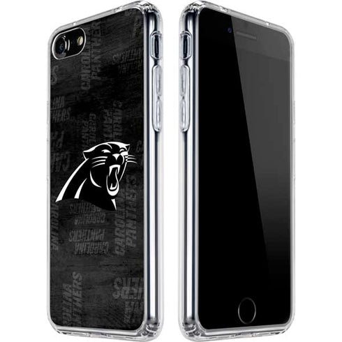 NFL Carolina Panthers Black & White iPhone SE (2nd & 3rd Gen) Clear Case