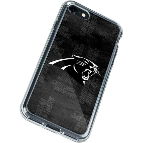 NFL Carolina Panthers Black & White iPhone SE (2nd & 3rd Gen) Clear Case