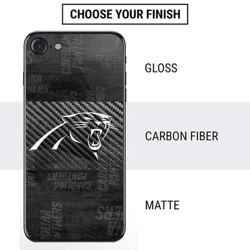 NFL Carolina Panthers Black & White iPhone SE (2nd & 3rd Gen) Skin