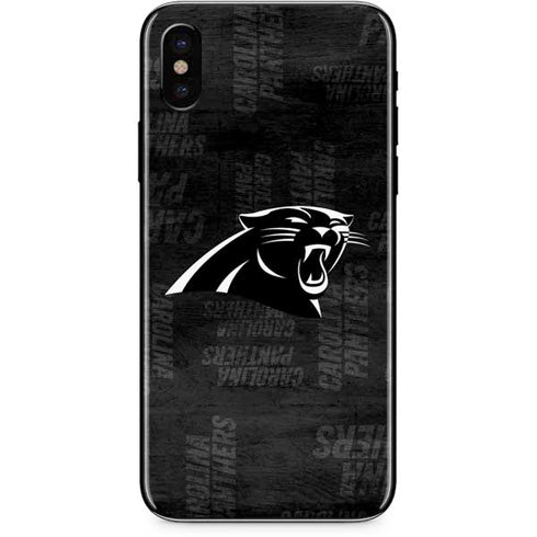 NFL Carolina Panthers Black & White iPhone X Skin