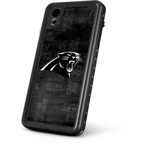 NFL Carolina Panthers Black & White iPhone XR Waterproof Case