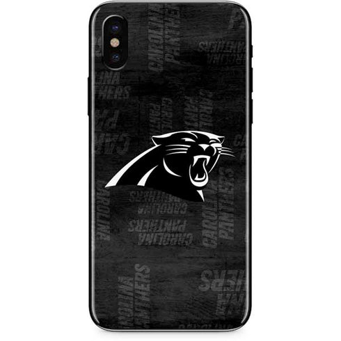 NFL Carolina Panthers Black & White iPhone XS Skin
